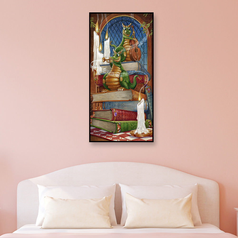 (40*80cm)Dinosaur Books - Full Round Drill Diamond Painting