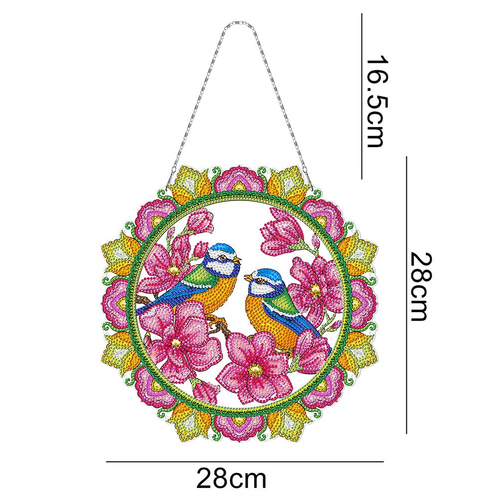 5D DIY Diamond Painting Xmas Wreath with Lamp String