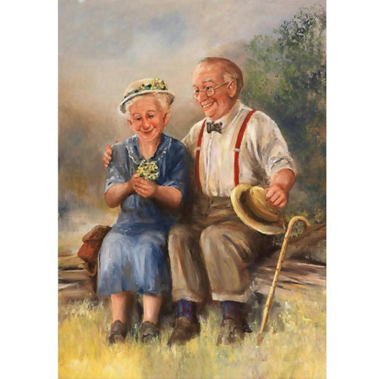 Warm Old Lovers - Full Round Drill Diamond Painting