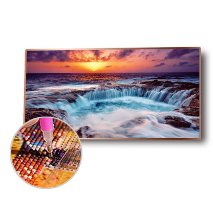 (85*45cm)Waterfall - Full Round Drill Diamond Painting