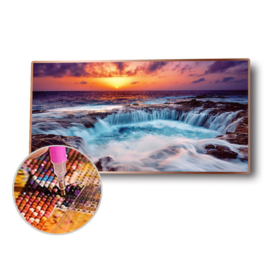 (85*45cm)Waterfall - Full Round Drill Diamond Painting