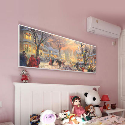 (80*40cm)Winter Street Scene - Full Round Drill Diamond Painting