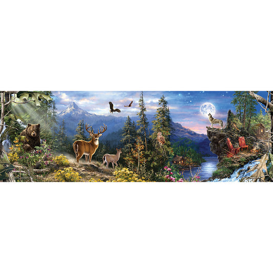 (90*30cm)Jungle Animals - Full Round Drill Diamond Painting