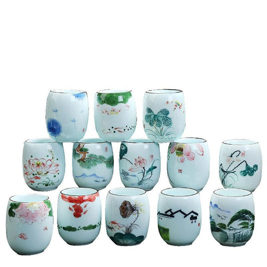 TANGPIN big capacity ceramic teacups handpainted tea cup porcelain chinese kung fu cup 150ml