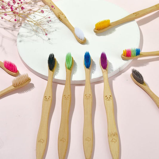 New 2021 Charcoal Bamboo Toothbrushes Soft 12 Pcs Eco Friendly Biodegradable Natural Toothbrush Best Oral Care