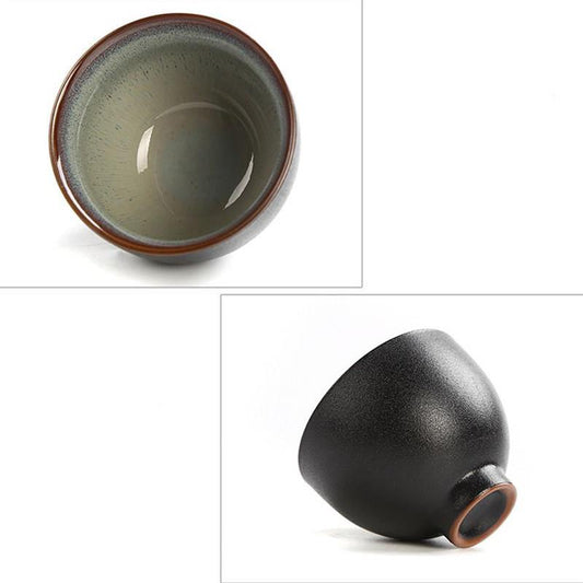 Black pottery kiln tea cup top grade tea master cup ceramic individual single cup Japanese style