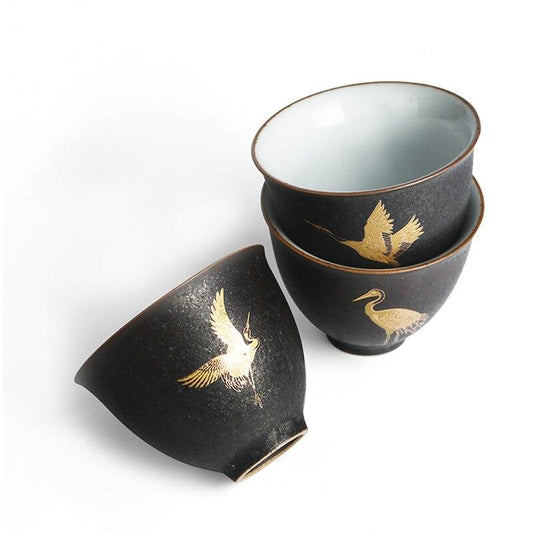 Vintage Personal Master Cup Drinkware Tea Bowl Accessories Retro Hand painted Tea Cup Stoneware Kiln Baked Water Cup