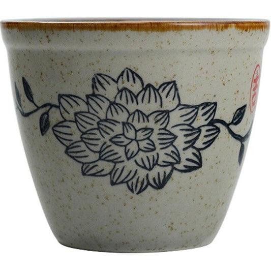 Vintage Flower Water Mug Ceramic Tea Bowl Big Volume Pottery Teacup Japanese Container Teaware Drinkware Tea Cups Crafts