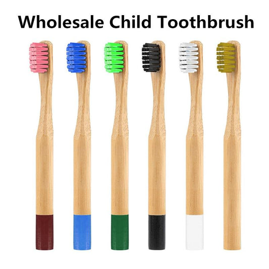 6 Colors Eco friendly Bamboo Toothbrush for Child Natural Soft Bristle Small Head Bamboo Handle Portable Travel Child Toothbrush