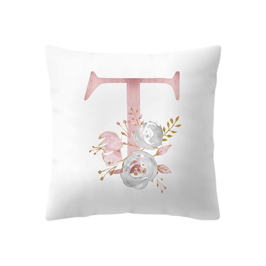 Letter Pillow Cover 45x45cm Room English Alphabet For Home goods 1PC Flower Pillowcase Polyester oreiller pour le lit