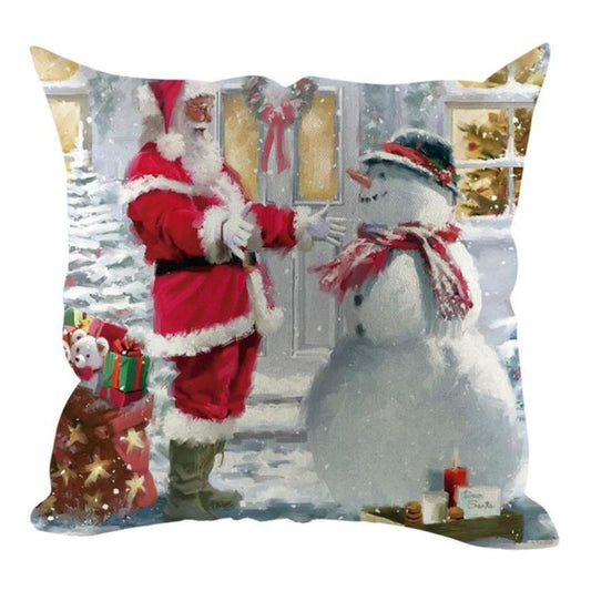 1pc 45x45cm Pillowcases New Year Merry Christmas Santa Claus Elk Tree Pillow Cases Cover For Home Party poszewka