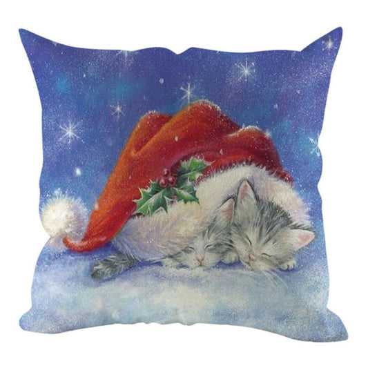 Hand Painted Pillowcase Rural Color Cities 45*45cm Cushion Cover Linen Throw Pillow Car Home Decoration Decorative Pillowcase