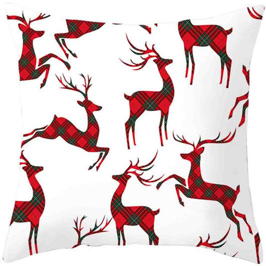 Merry Christmas Decorative Pillowcases Polyester Christmas Cartoon Santa Claus Elk Throw Pillow Case Cover Pillowcase