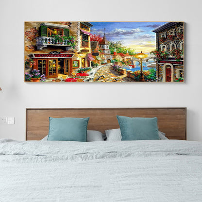 (80*40cm)Streetscape - Full Round Drill Diamond Painting
