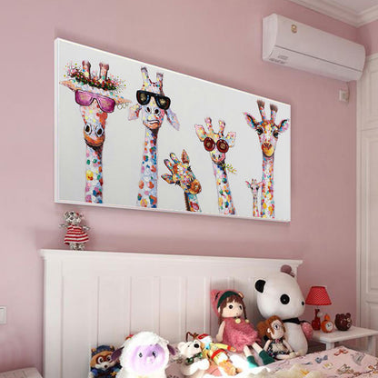 (85*45cm) Funny Giraffe - Full Round Drill Diamond Painting