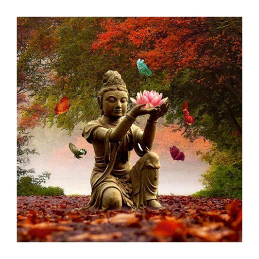 5D Buddha Holding Lotus Diamond Painting Embroidery DIY Cross Stitch Decor