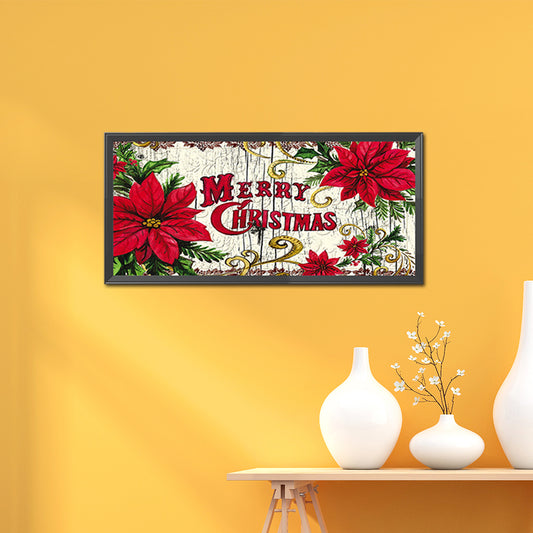(50*25cm)Christmas Flower - Full Round Drill Diamond Painting