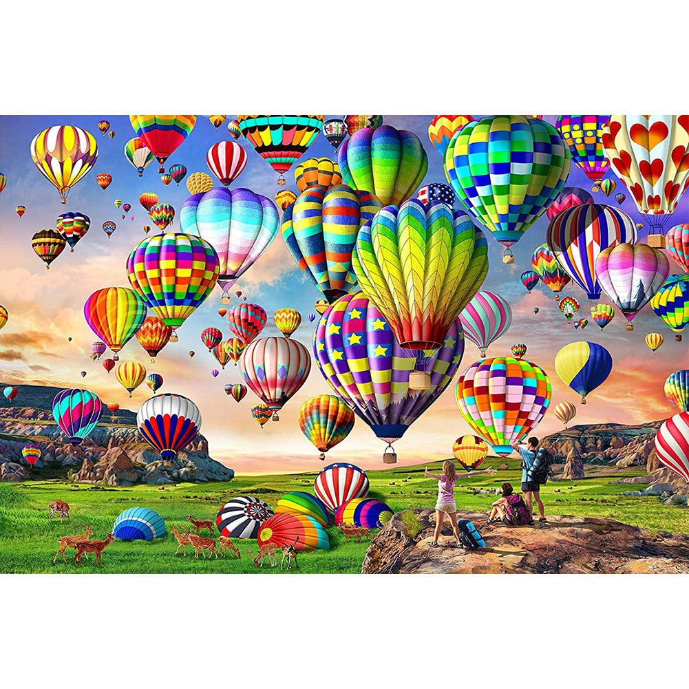 (60*40cm)Hot-air Balloon - Full Round Drill Diamond Painting