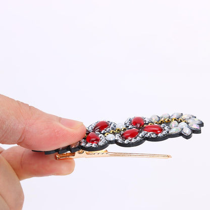 3pcs DIY Full Drill Diamond Painting Hair Clip Flower Leaf Barrette Hairpin