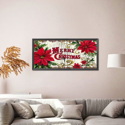 (50*25cm)Christmas Flower - Full Round Drill Diamond Painting