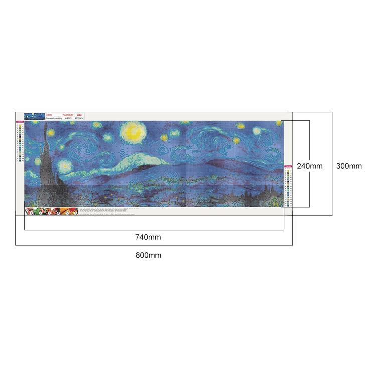 (80*30cm) Starry Sky - Full Round Drill Diamond Painting
