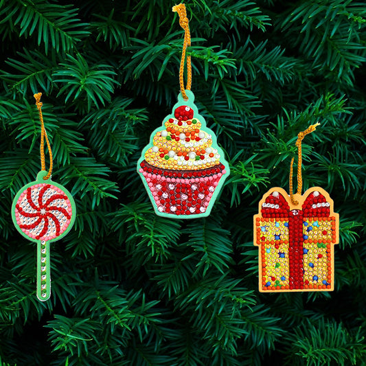 10pcs Cute Greeting Card Pendant Diamond Painting Single Side Special Shape