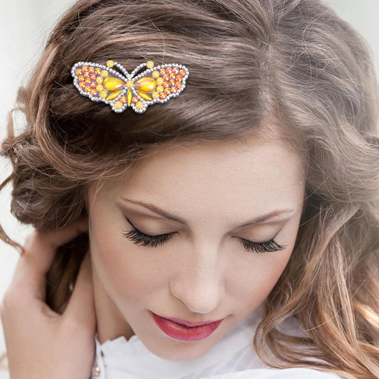 3pcs Butterfly Rhinestone Hair Clip DIY Crystal Bowknot Barrettes (Style 4)