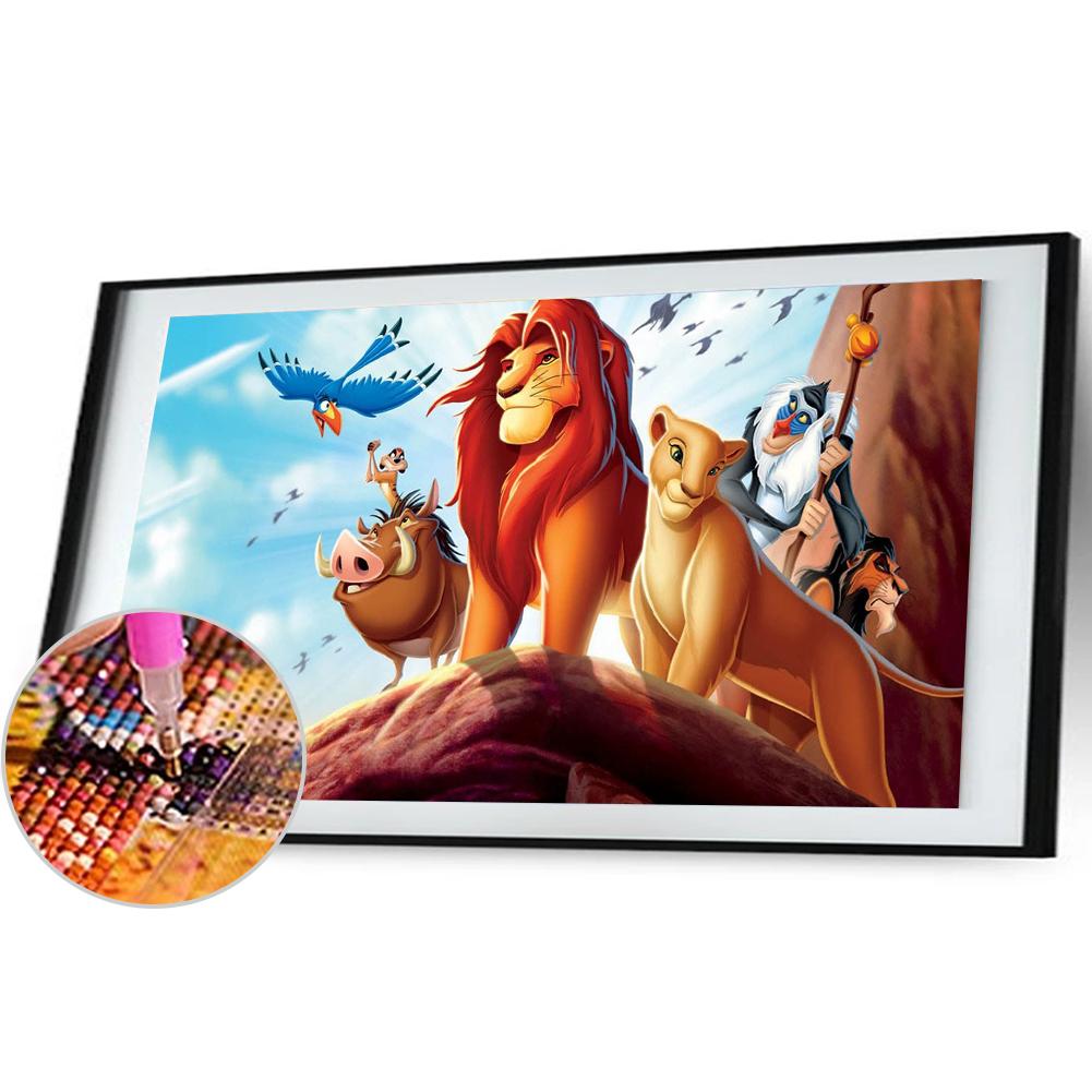 (100*50cm)Cartoon Lion King - Full Round Drill Diamond Painting