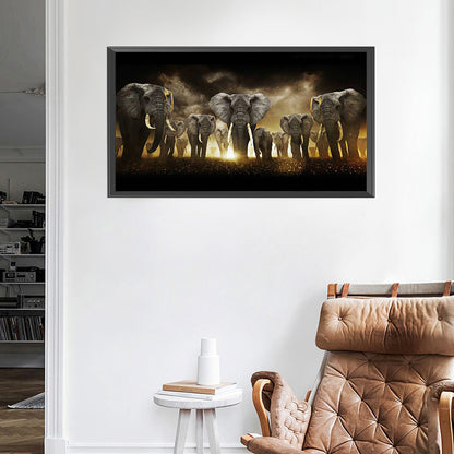 (80*45cm)Elephant - Full Round Drill Diamond Painting