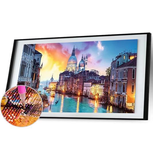 (80*30cm)Evening in Venice - Full Round Drill Diamond Painting
