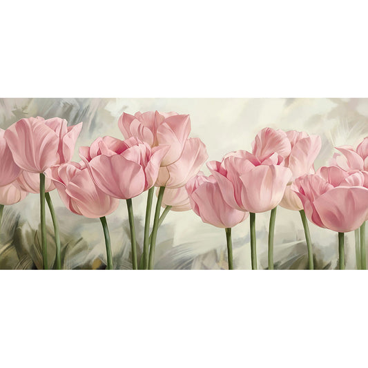 (80*40cm)Pink Flowers - Full Round Drill Diamond Painting