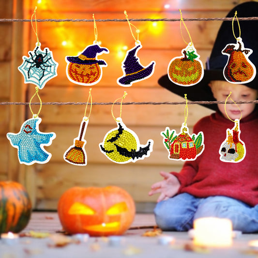 10pcs Halloween Pendant Ornament - 5D DIY Diamond Crafts
