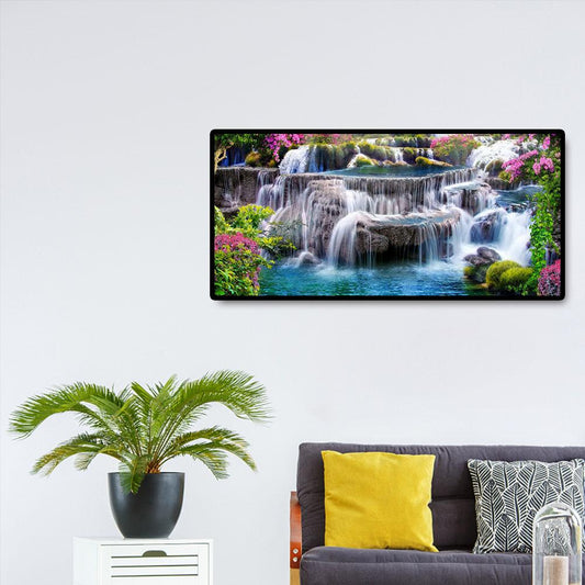 (80*40cm)Mountain Waterfall - Full Round Drill Diamond Painting