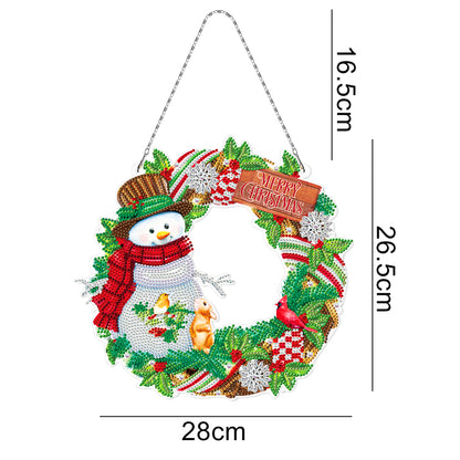 5D DIY Diamond Painting Xmas Wreath with Lamp String