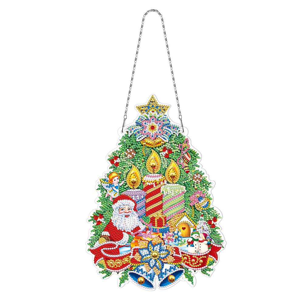 5D DIY Diamond Painting Xmas Wreath with Lamp String