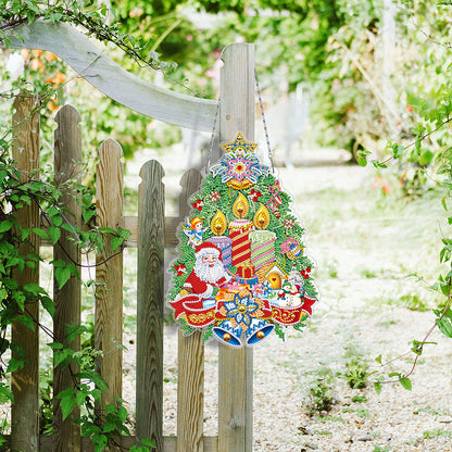 5D DIY Diamond Painting Xmas Wreath with Lamp String