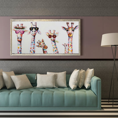 (85*45cm) Funny Giraffe - Full Round Drill Diamond Painting