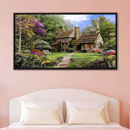 (85*45cm)Forest House - Full Round Drill Diamond Painting