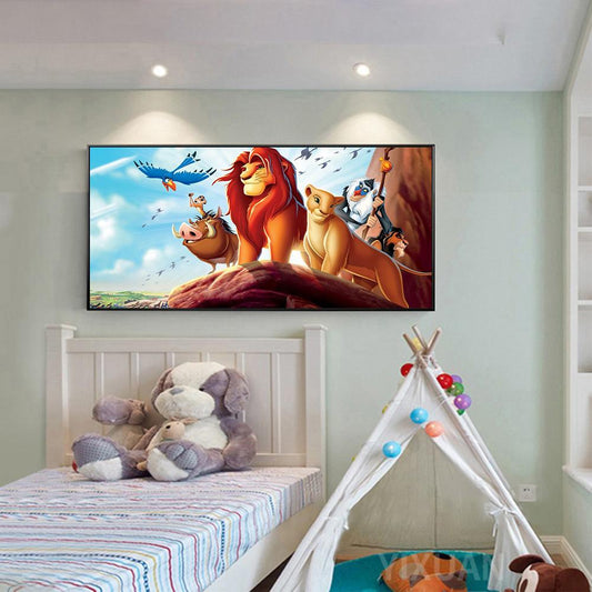 (100*50cm)Cartoon Lion King - Full Round Drill Diamond Painting