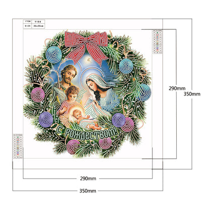 (35*35cm)Christmas wreath - Crystal Rhinestone Diamond Painting