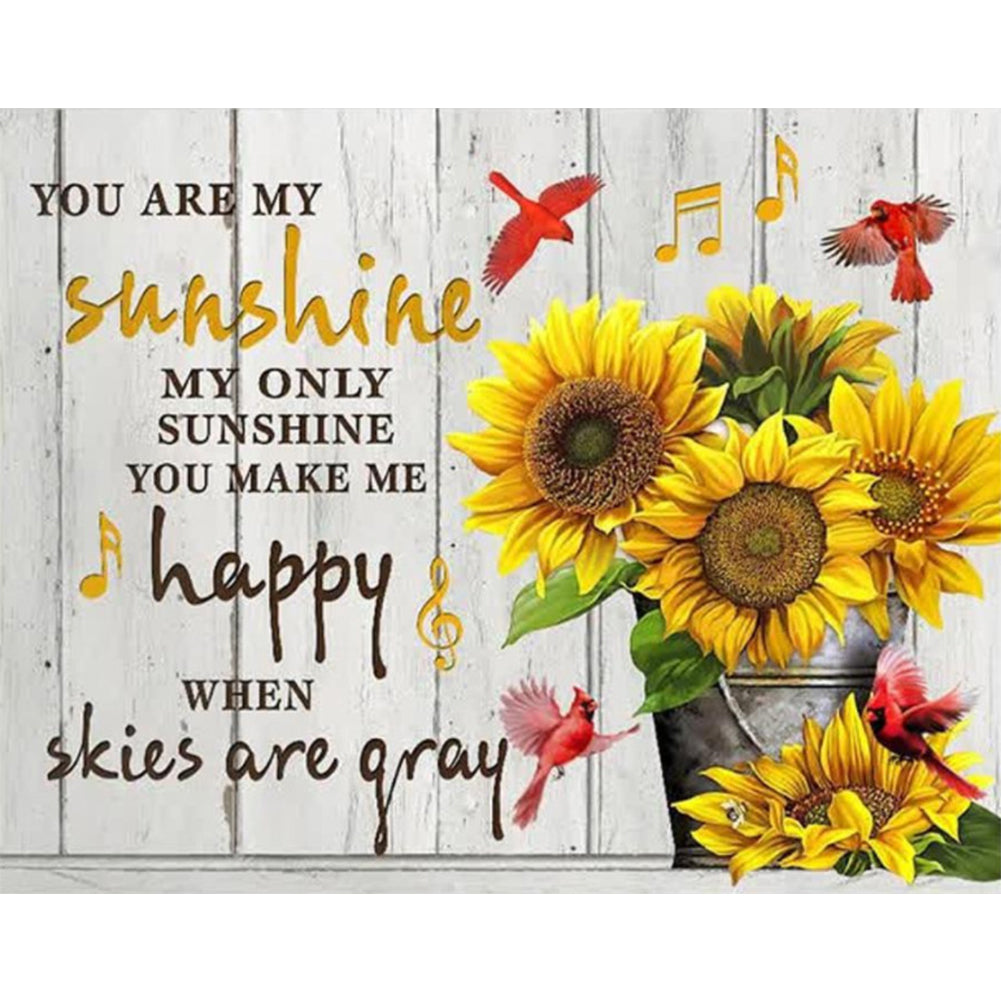 (40*50cm)Sunflower Letters - Full Round Drill Diamond Painting