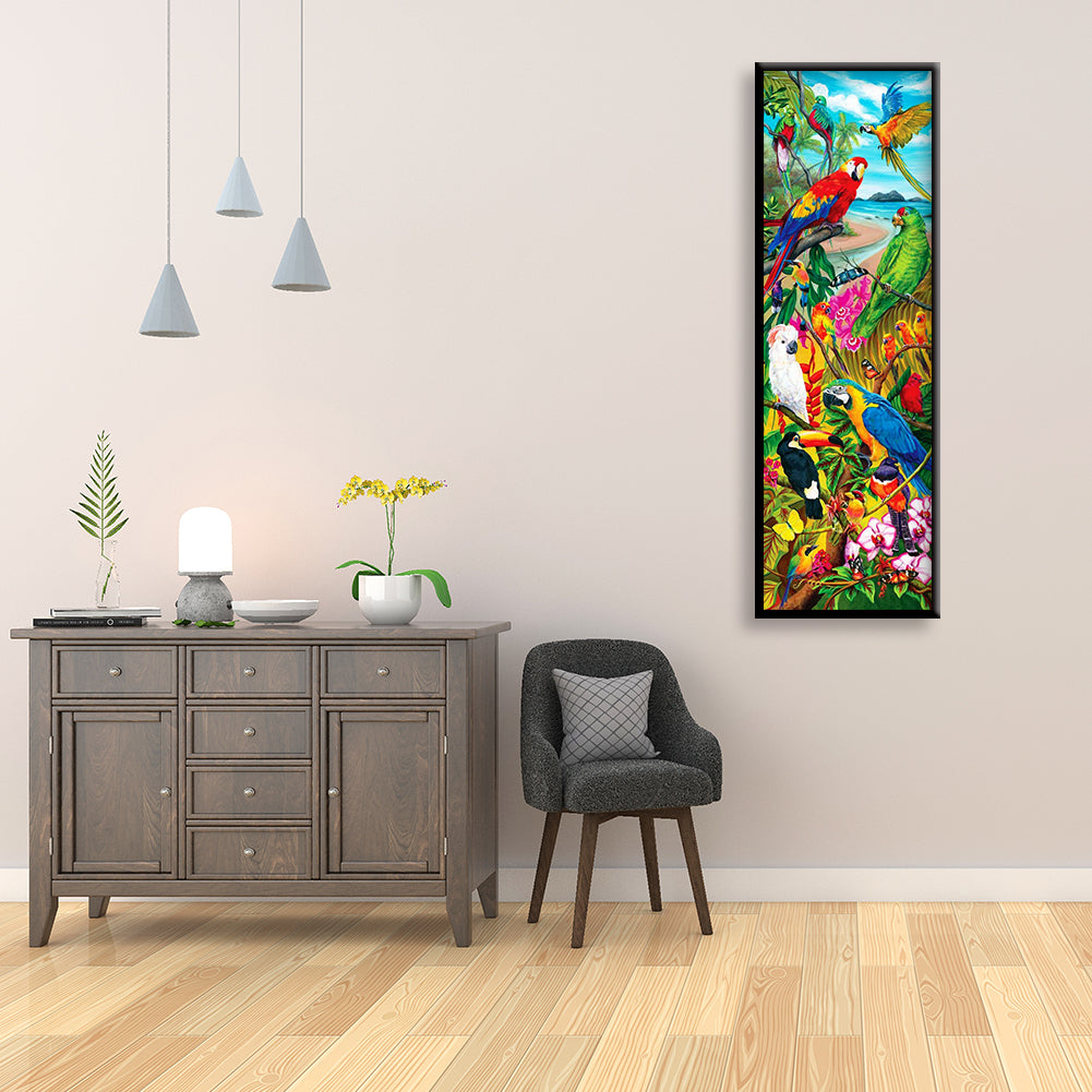 (30*80cm)Color Parrot - Full Round Drill Diamond Painting
