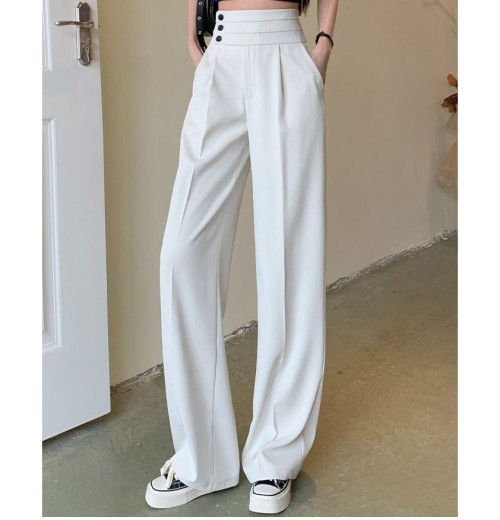 plus size women's pants & trousers high waist striped wide leg pants streetwear y2k casual office trousers