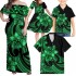 Wholesale Fashion Polynesian Tribal Matching Set For Couple Samoan Family Outfits Women'S Dress And Men'S Shirts Couple Set