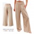 Women's Casual Pants Solid Colour Elastic wide-leg Linen High Waist With Pockets Comfortable Beach Holiday Pants