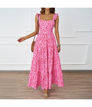 2024 summer women's polka dot big swing women's dress backless beach party women's dress