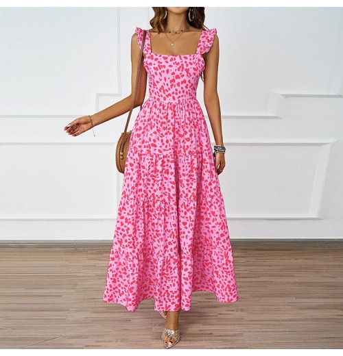 2024 summer women's polka dot big swing women's dress backless beach party women's dress