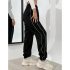 New Arrival Stylish Double custom casual sport baggy stacked pants trousers elastic waistband wide leg womens track pants